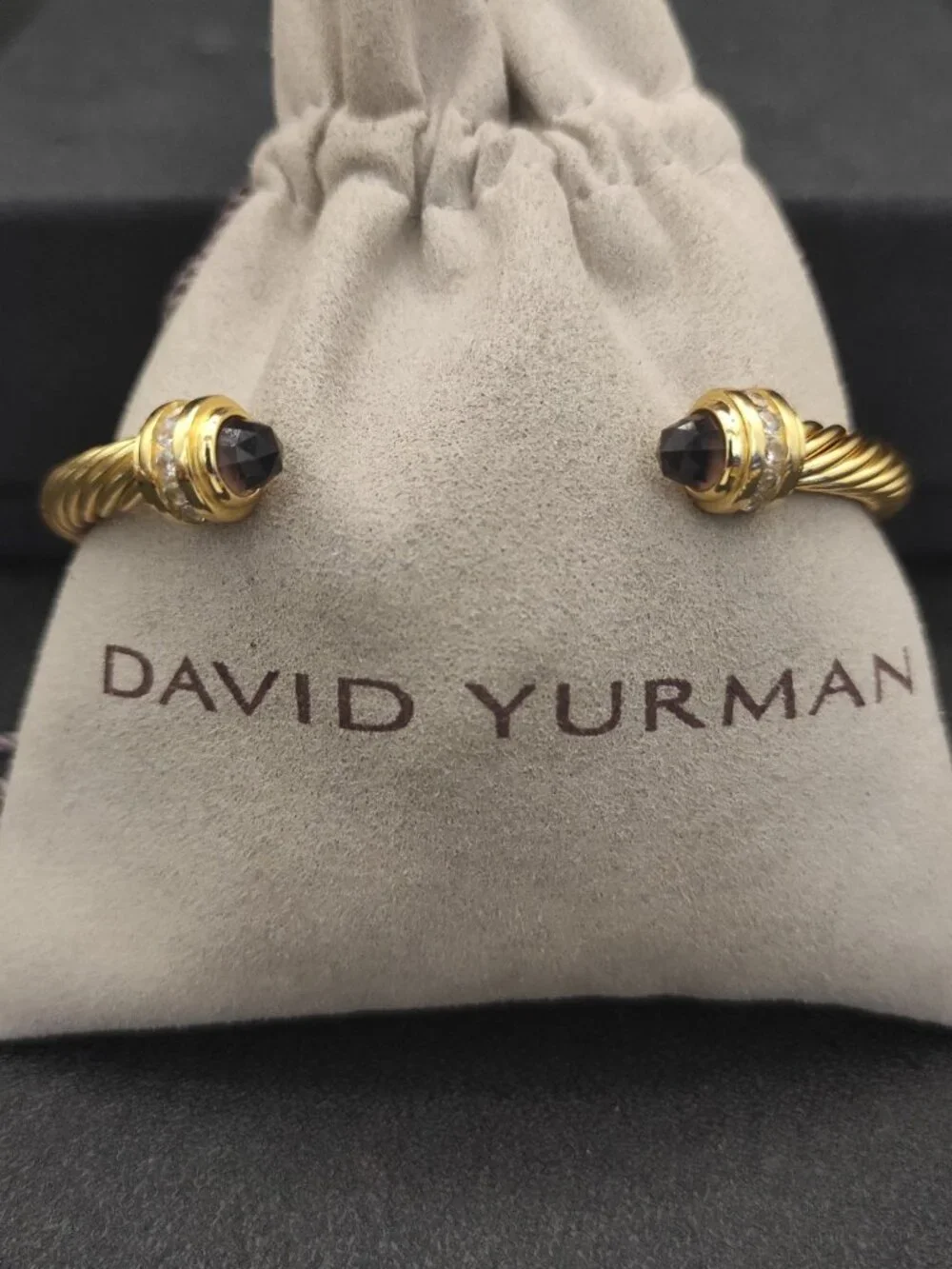 😙David Yurman😙 5MM gold bracelet with purple diamonds